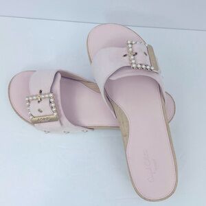 Dr SCHOLL’S ORIGINAL, WOMENS CLOG/SLIDE ON, WOODEN SOLE, SIZE 8, ADJT. TOP STRAP